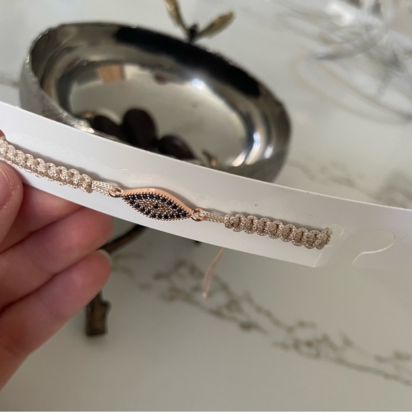 Beautiful Evil Eye Adjustable Bracelet in Champagne & Rose Gold! Brand New! - Picture 8 of 10